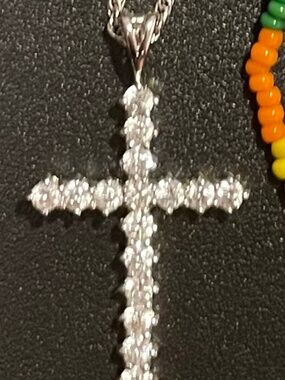 Jbk Cross And Sterling Silver Necklace, 20”